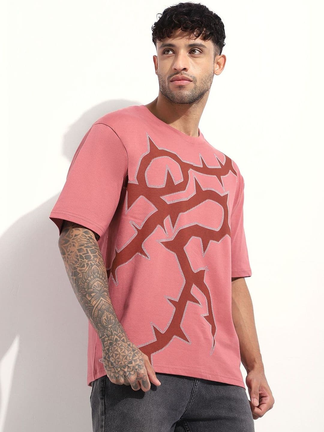 Difference of Opinion Men Printed Round Neck Oversized T-shirt - view 1