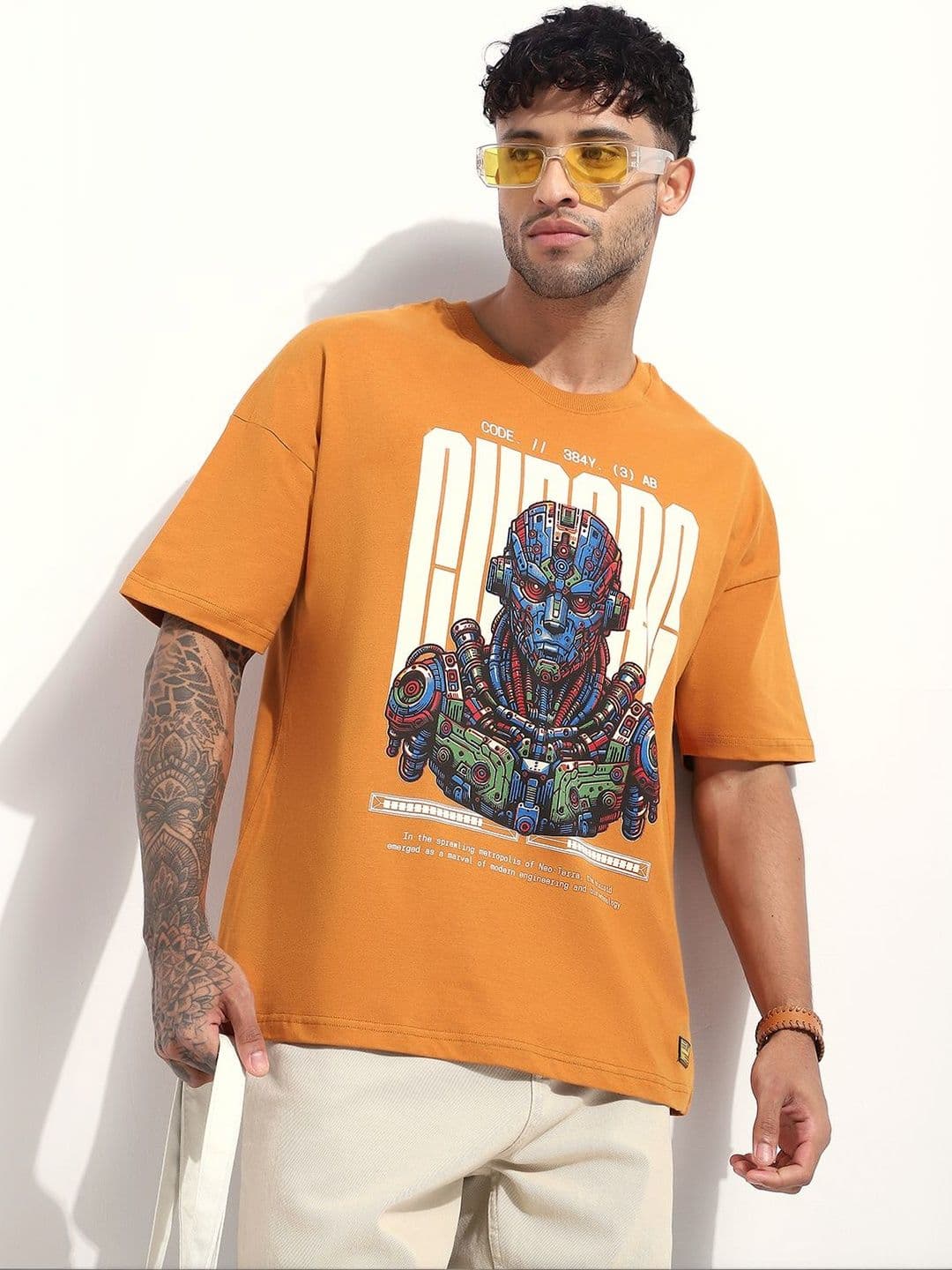 Stormborn Men Printed Drop-Shoulder Sleeves Oversized T-shirt - view 1