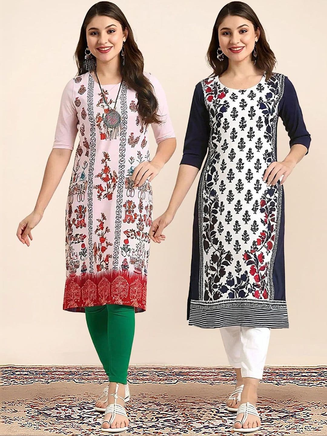 arangya Women Ethnic Motifs Printed Indie Prints Crepe Kurta - view 1