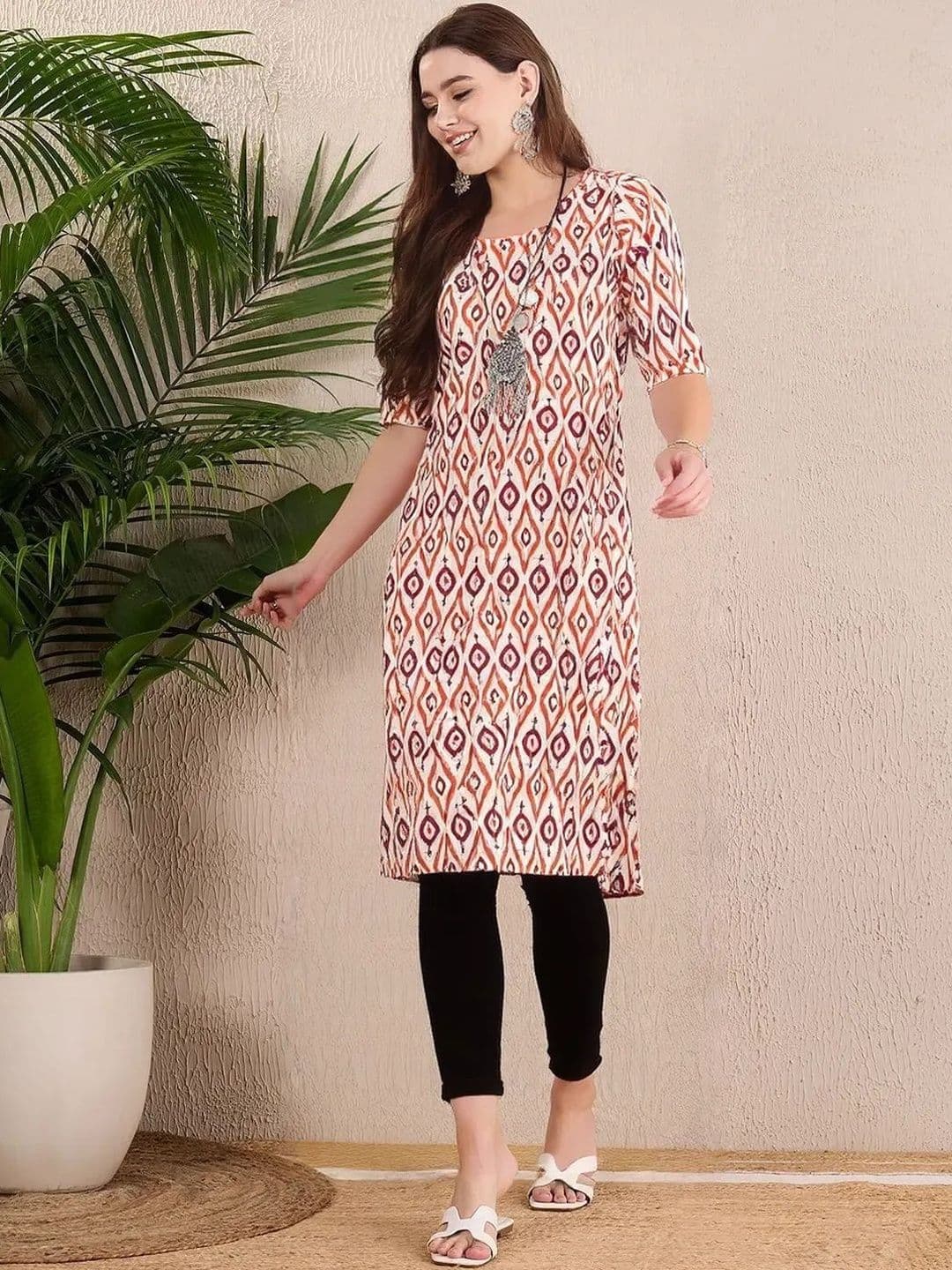 arangya Women Ethnic Motifs Printed Crepe Kurta - view 1