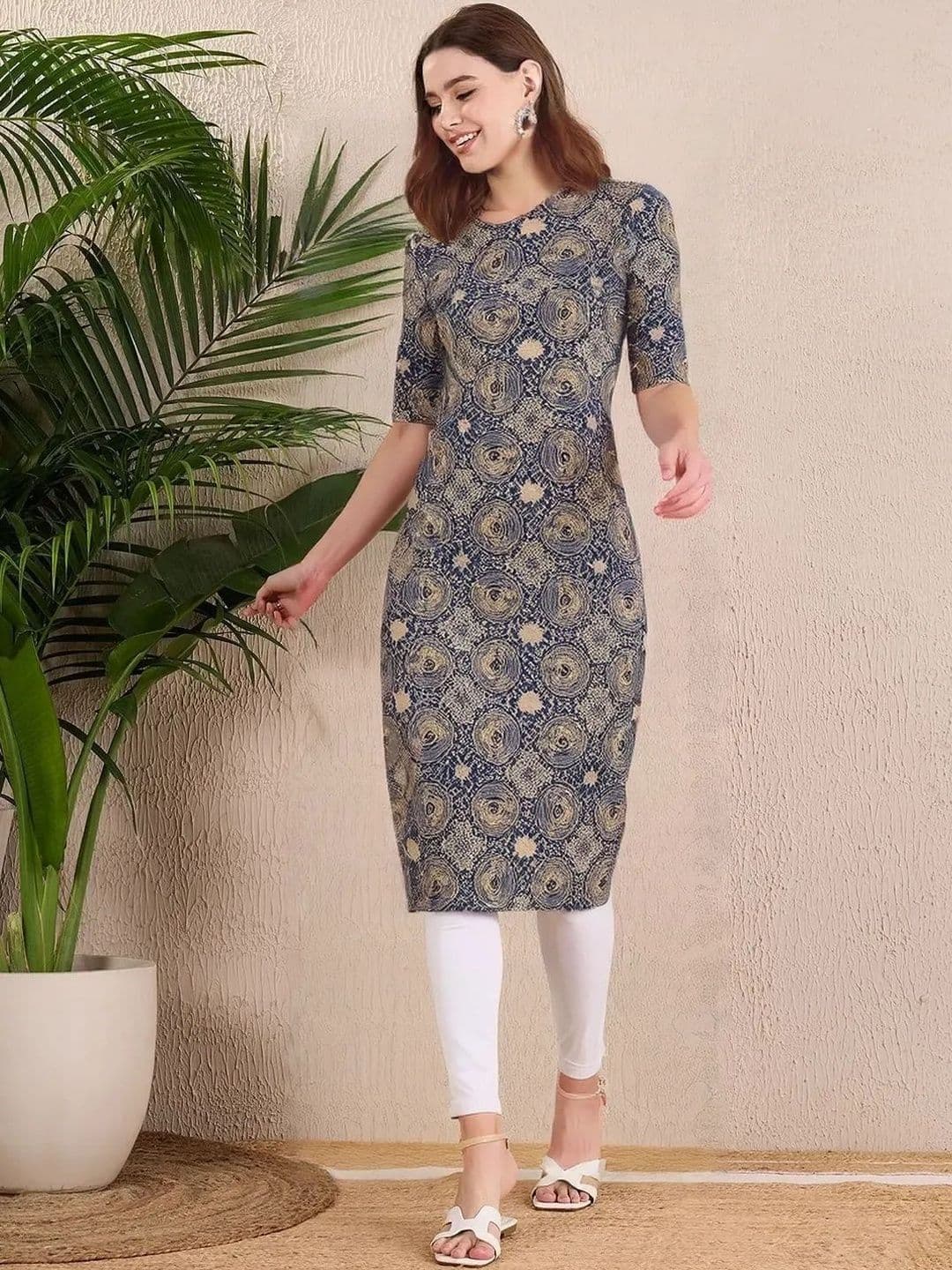 arangya Pack Of 3 Women Ethnic Motifs Printed Indie Prints Crepe Kurta - view 1