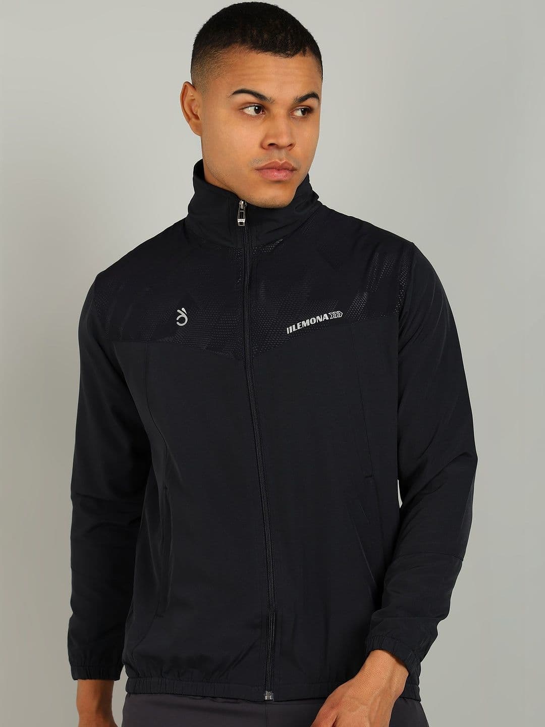 Lemona Men Brand Logo Lightweight Training or Gym Sporty Jacket - view 1