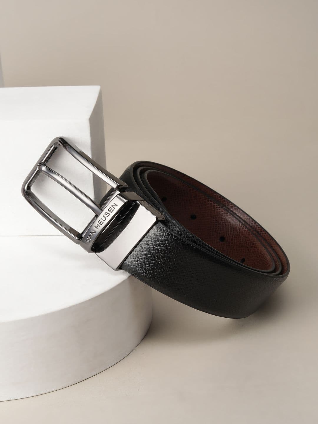 Van Heusen Men Textured Leather Reversible Formal Belt - view 1