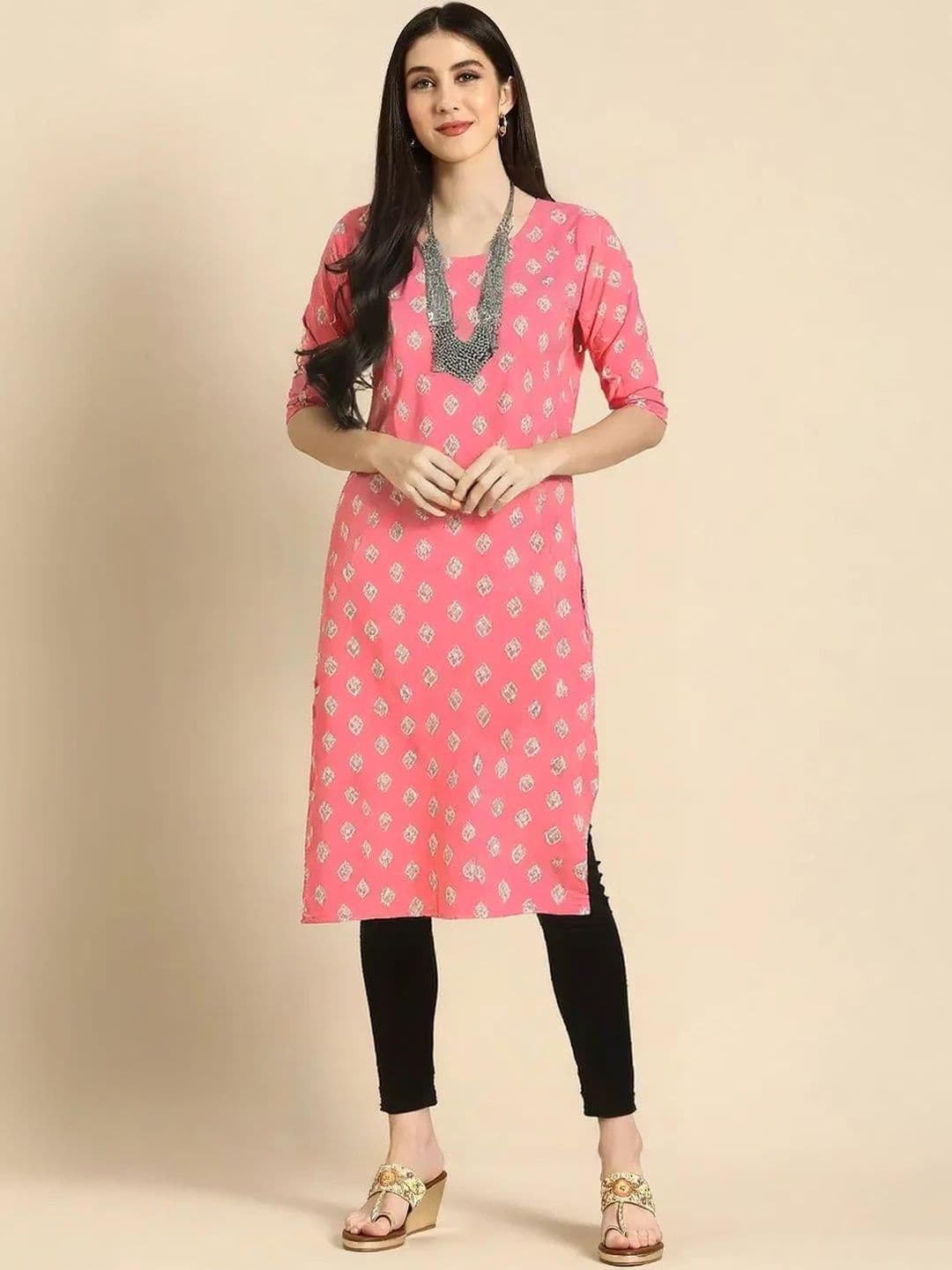 arangya Pack Of 3 Women Ethnic Motifs Printed Indie Prints Crepe Kurta - view 1