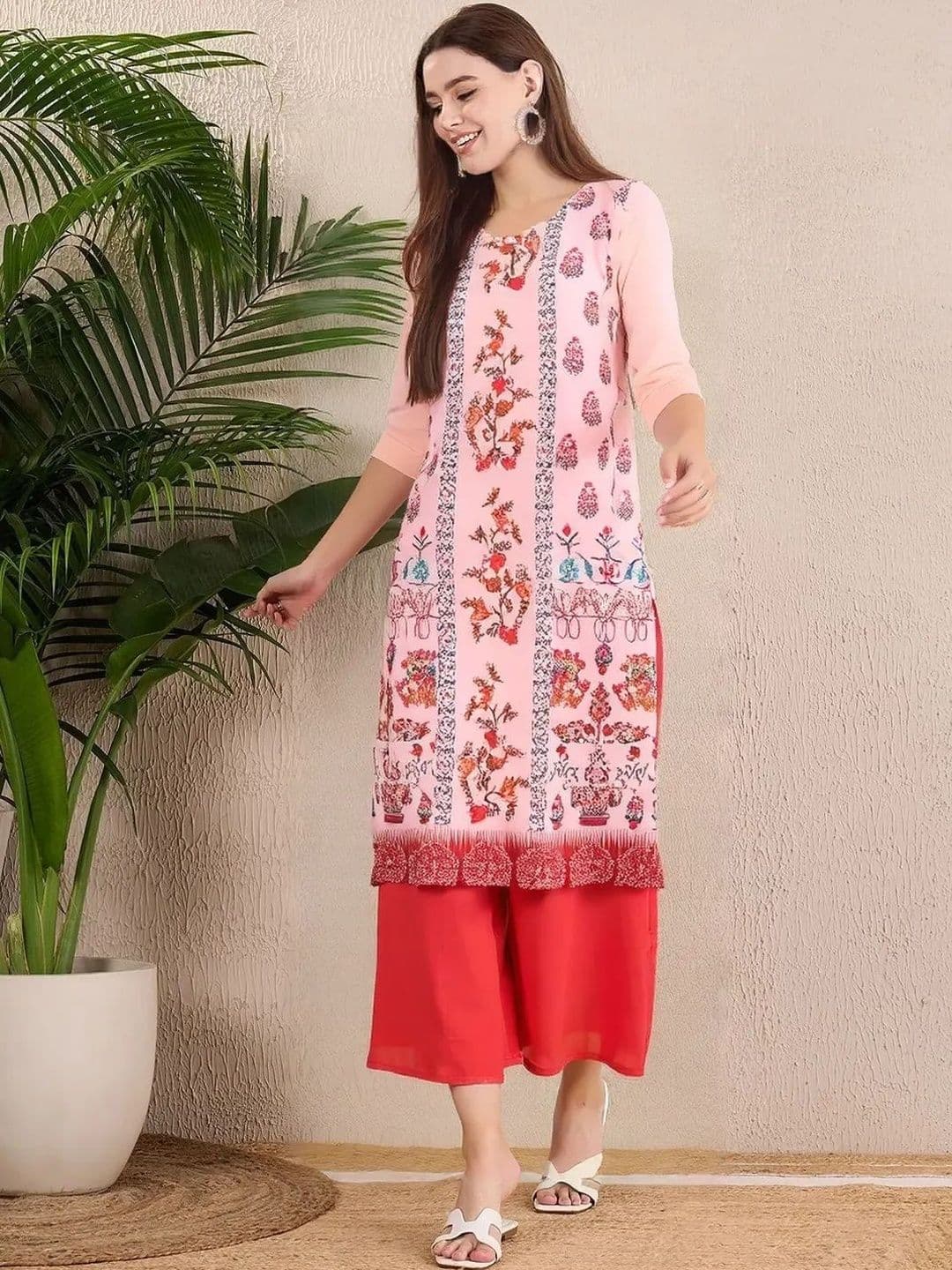 arangya Women Pack of 3 Ethnic Motifs Printed Indie Prints Crepe Kurta - view 1