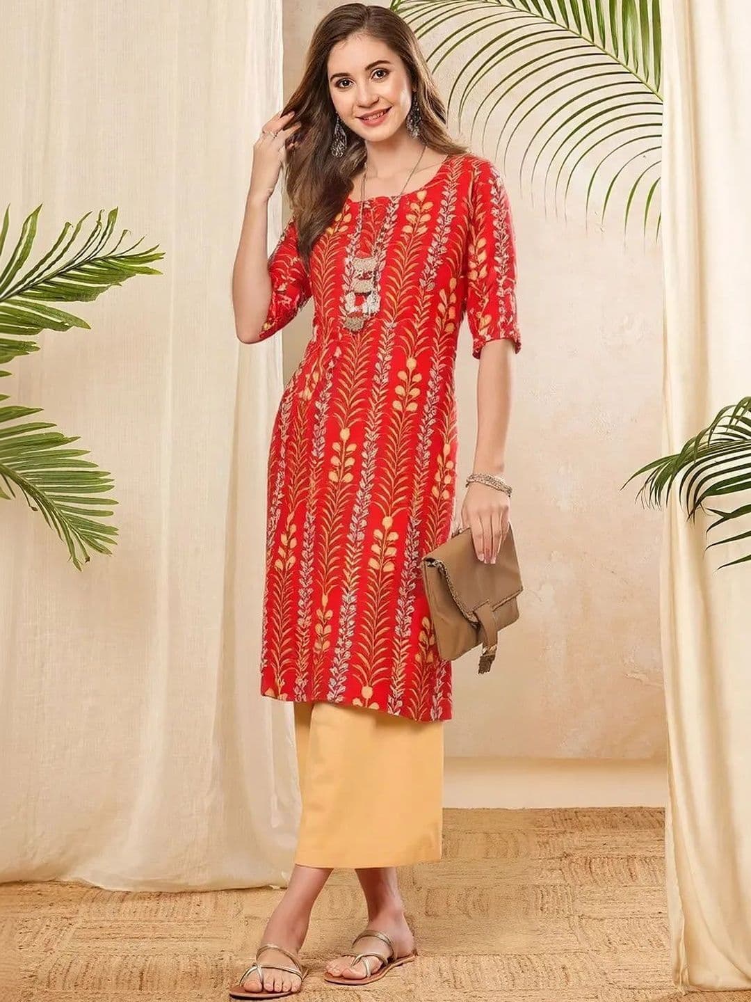 arangya Women Pack Of 3 Ethnic Motifs Printed Crepe Kurta - view 1