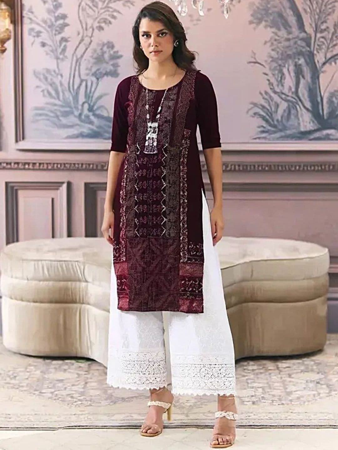 arangya Women Pack Of 2 Ethnic Motifs Printed Indie Prints Crepe Kurta - view 1