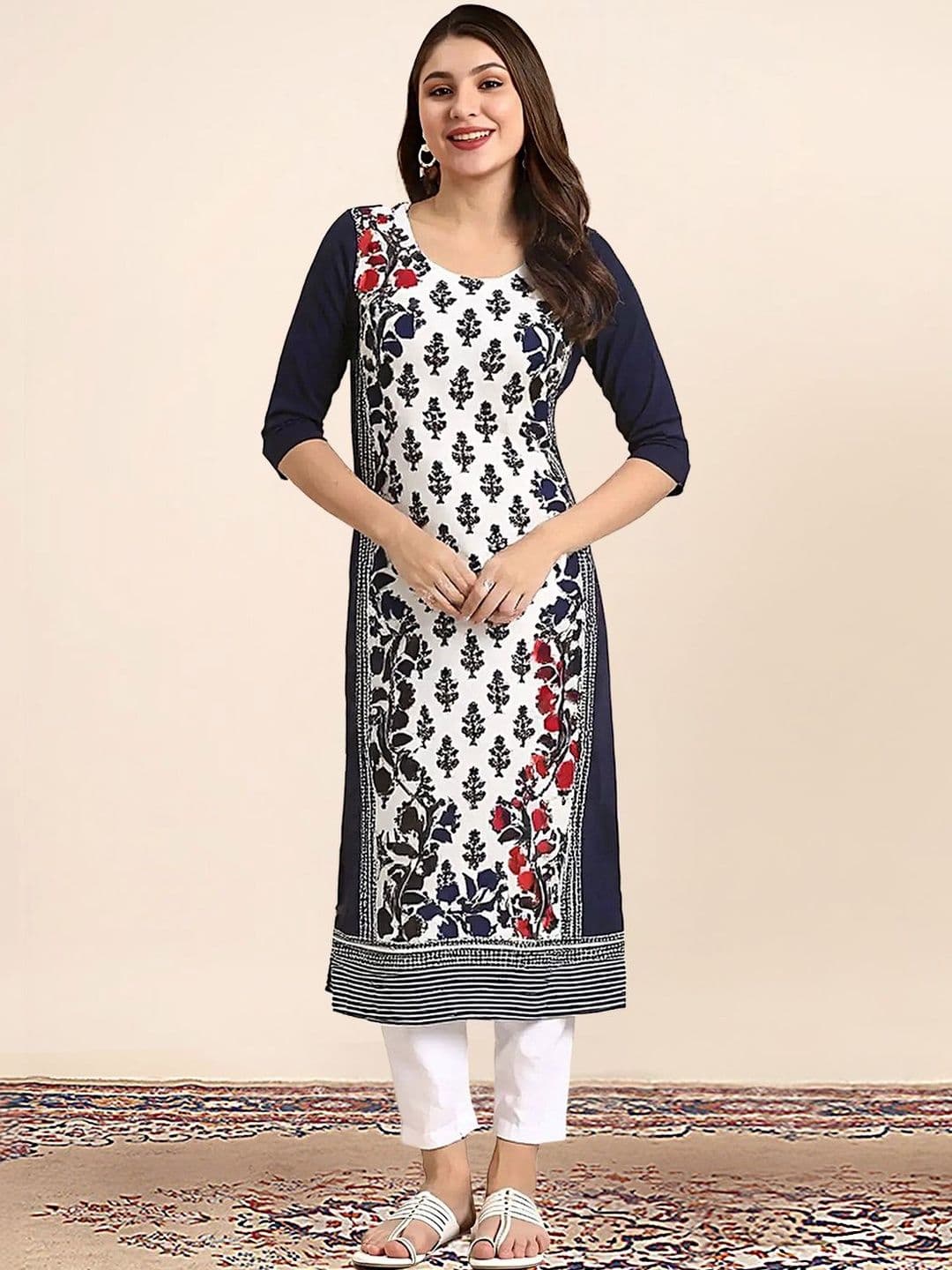 arangya Women Pack Of 2 Ethnic Motifs Printed Indie Prints Crepe Kurta - view 1