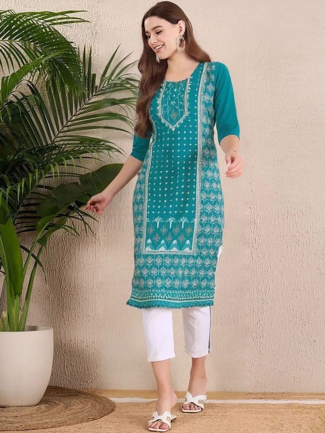 arangya Pack Of 3 Women Ethnic Motifs Printed Indie Prints Crepe Kurta - view 1
