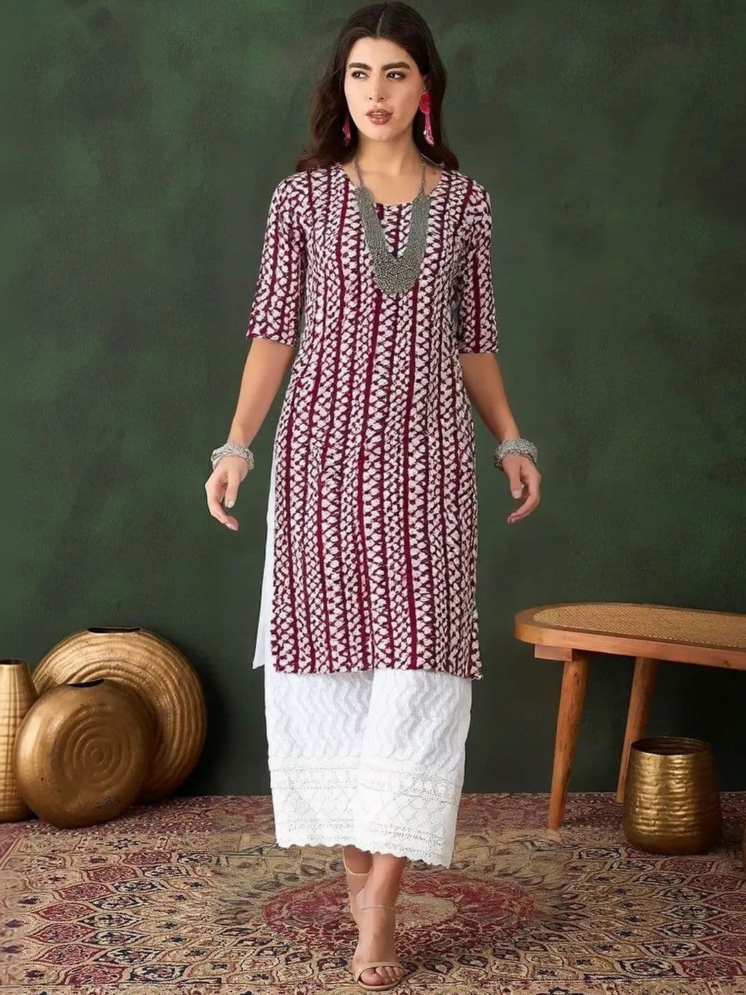 arangya Women Pack Of 3 Ethnic Motifs Printed Indie Prints Crepe Kurta - view 1