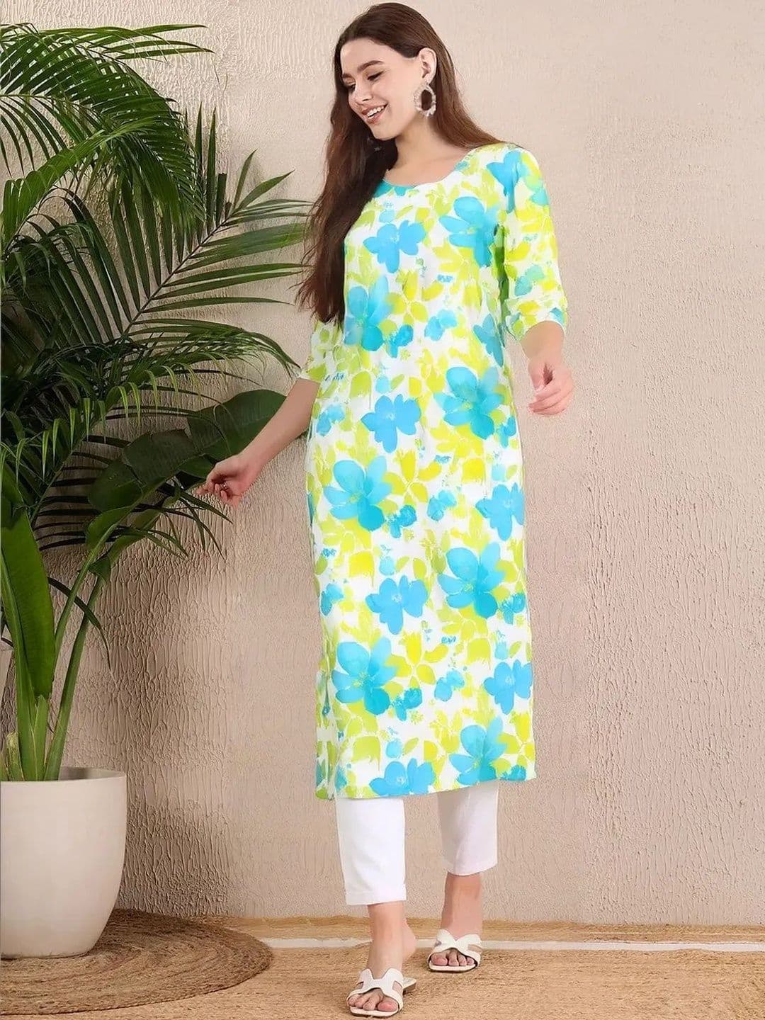 arangya Women Pack of 3 Floral Printed Floral Crepe Kurta - view 1