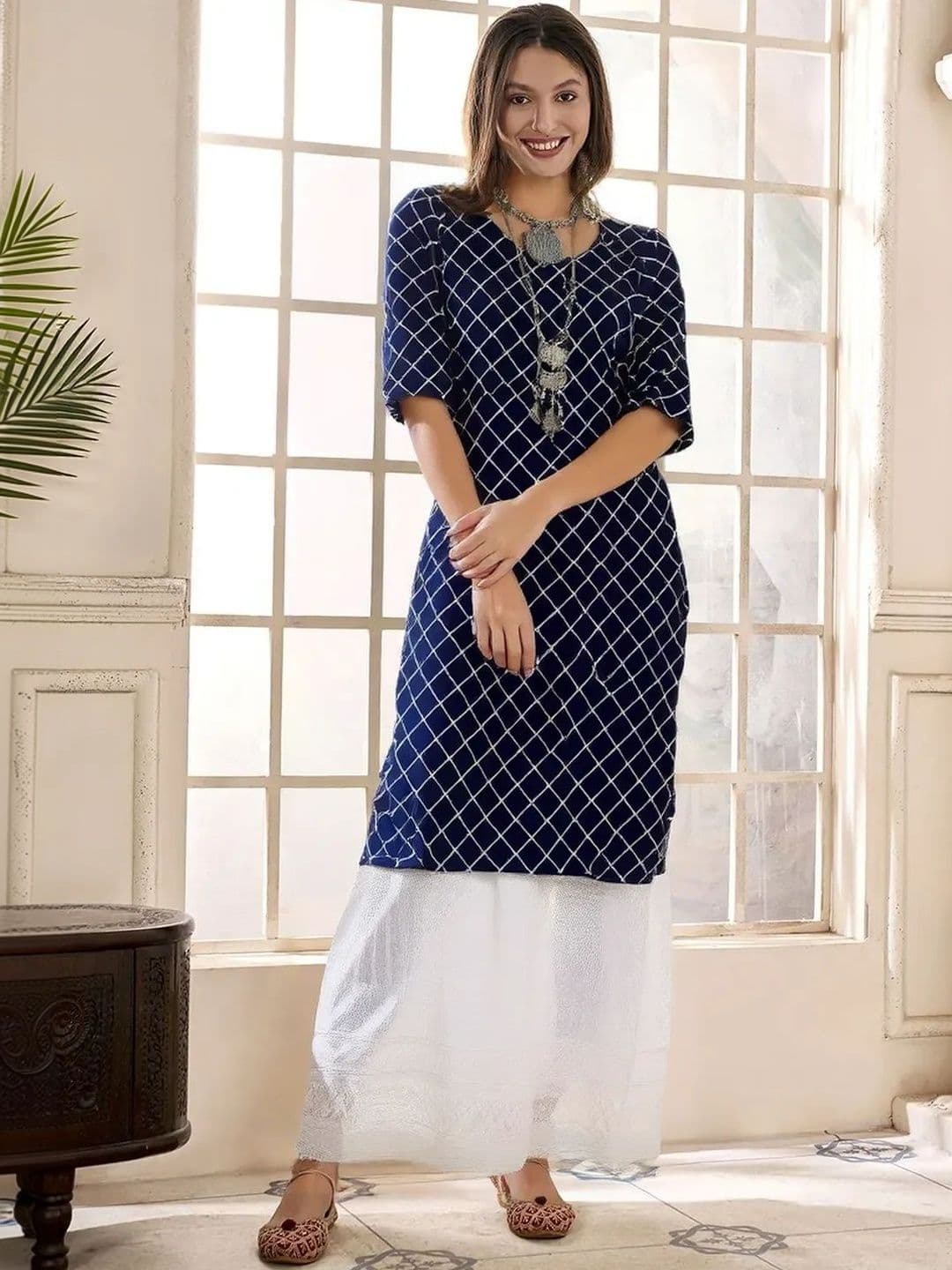 arangya Women Pack Of 3 Geometric Printed Crepe Kurta - view 1