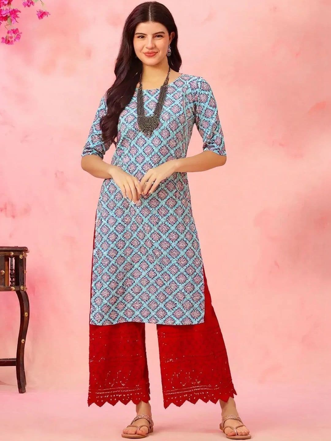 arangya Women Pack Of 3 Geometric Printed Crepe Kurta - view 1
