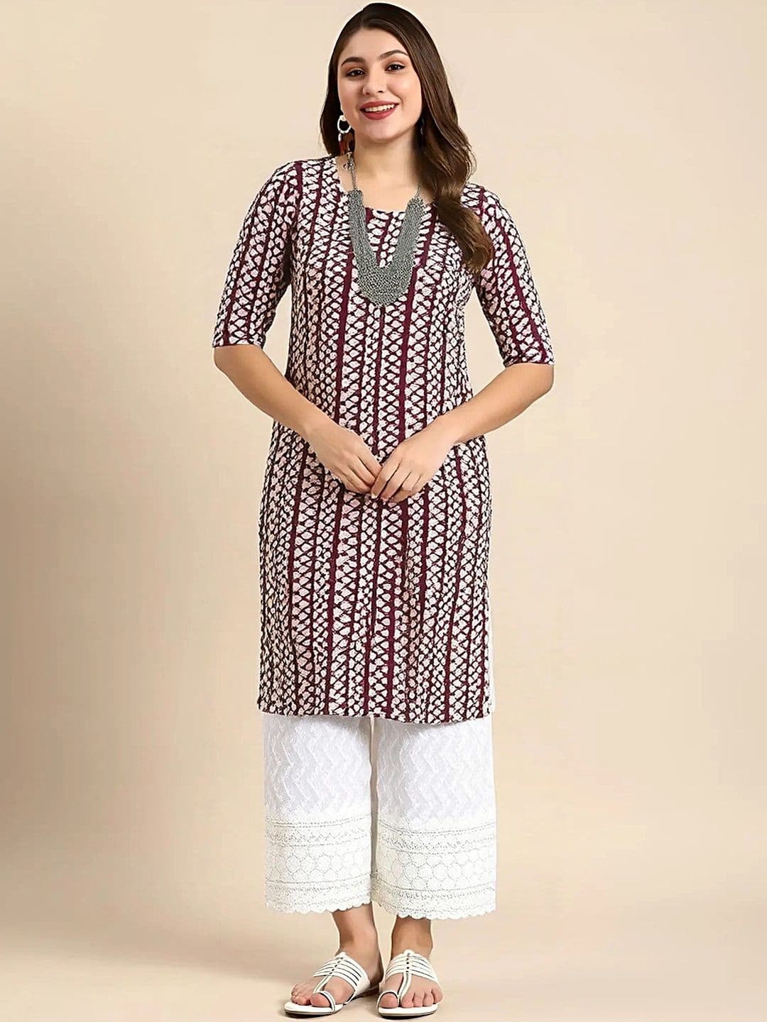 arangya Women Pack Of 2 Ethnic Motifs Printed Crepe Kurta - view 1