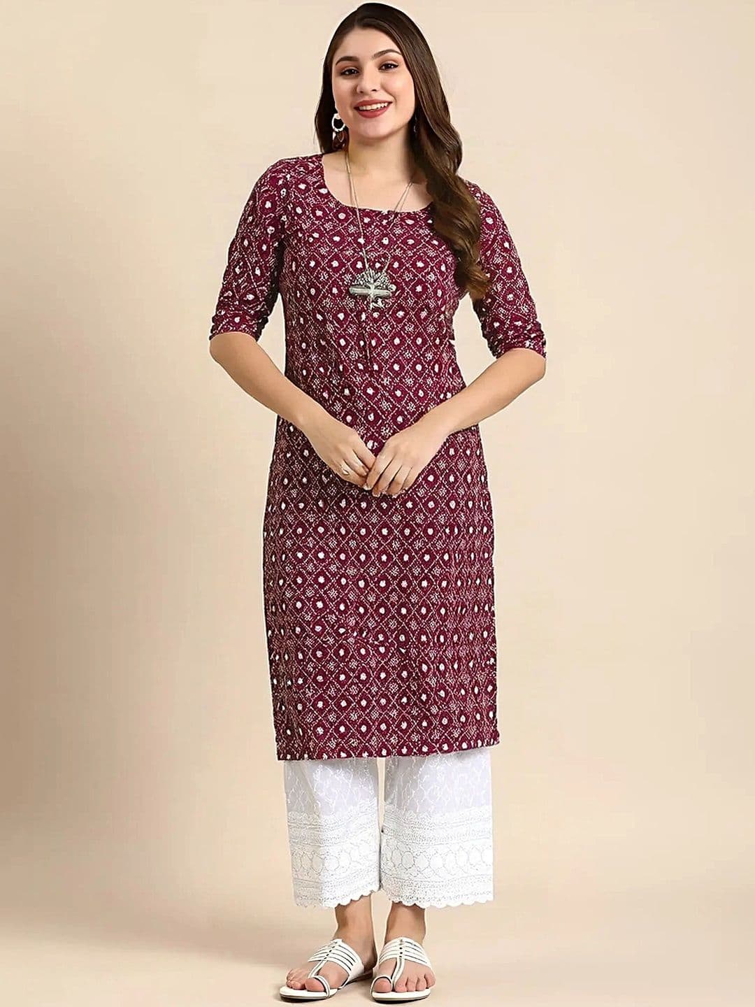 arangya Pack Of 3 Women Geometric Printed Crepe Kurta - view 1