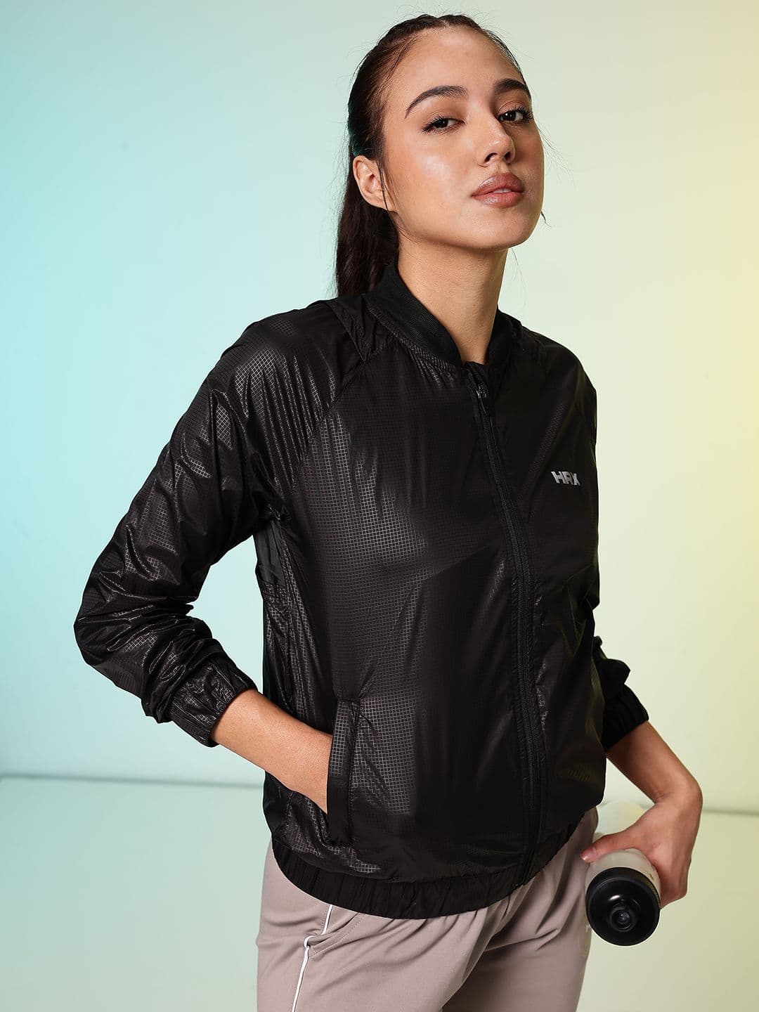 HRX by Hrithik Roshan Checked Running Bomber Jacket - view 1