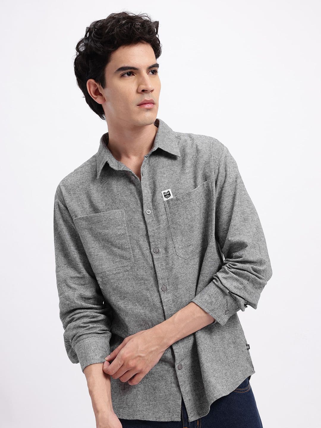 glitchez Pure Cotton Twill Weave Casual Shirt - view 1