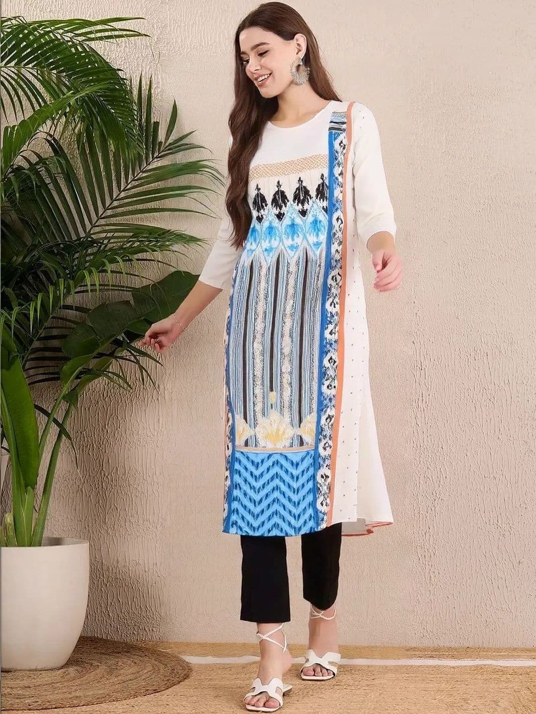 arangya Women Pack Of 3 Printed Indie Prints Crepe Kurta - view 1