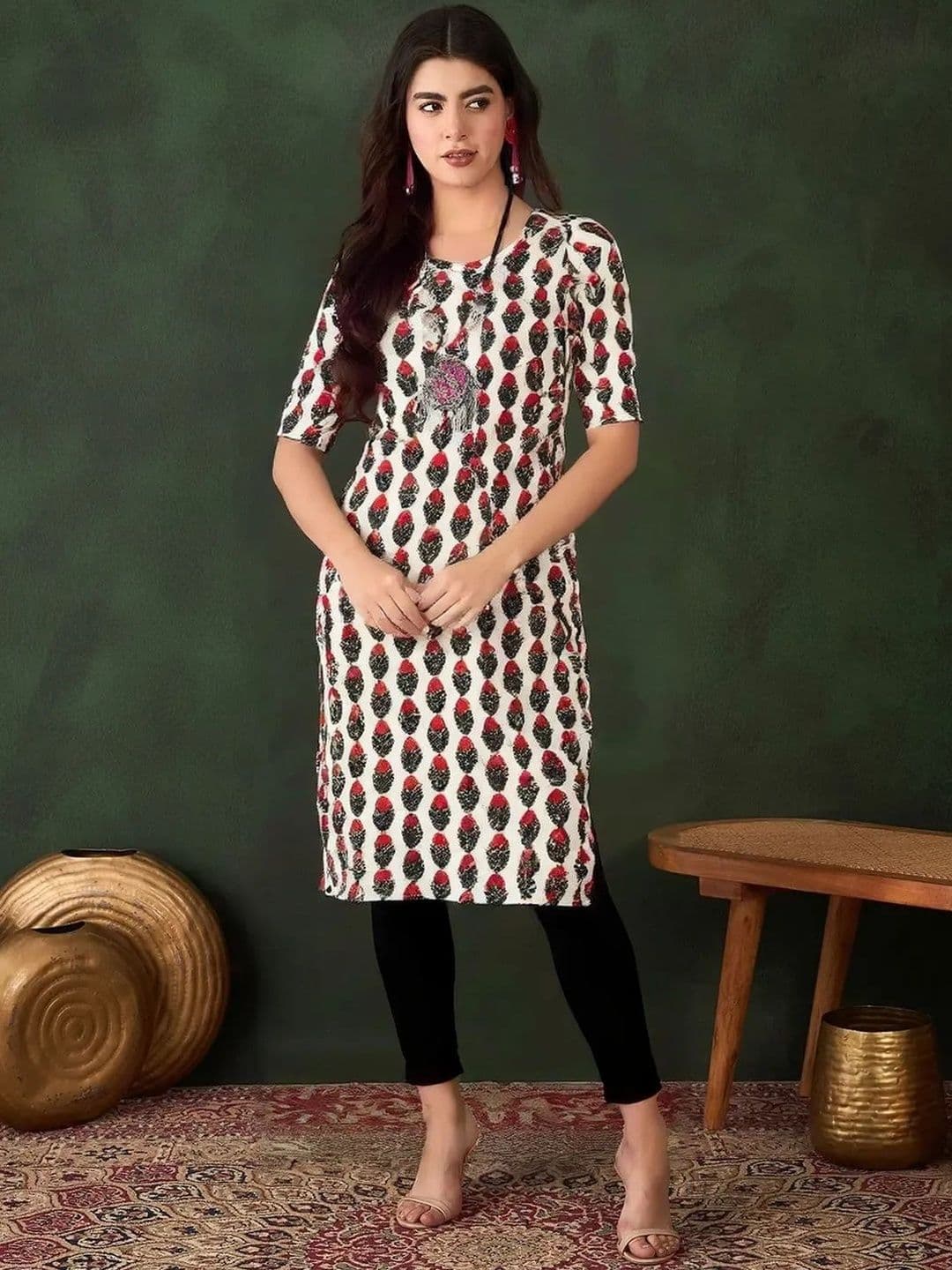 arangya Women Pack Of 2 Floral Printed Indie Florals Crepe Kurta - view 1