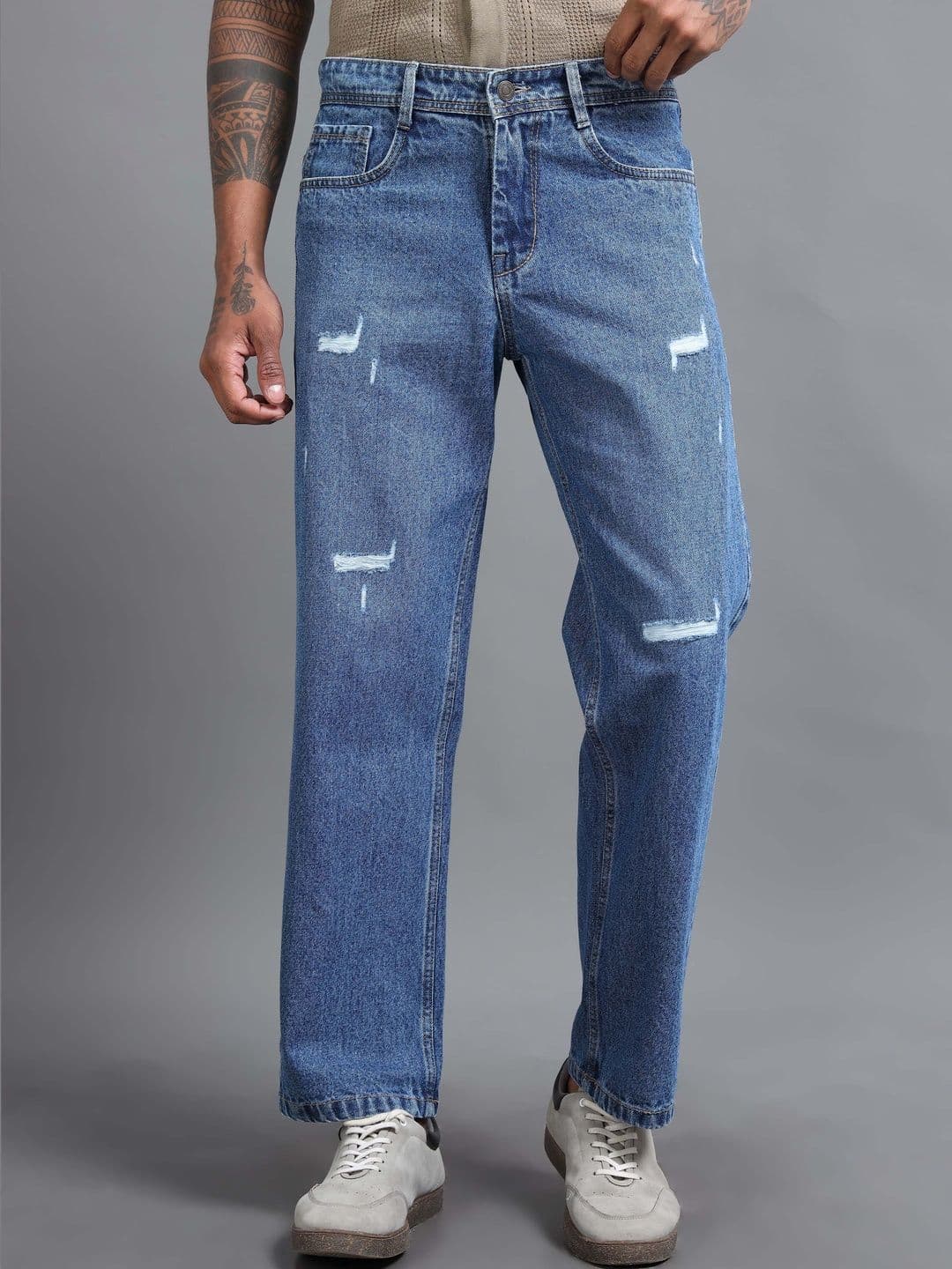 The Roadster Lifestyle Co Torned Baggy Fit Jeans - view 1