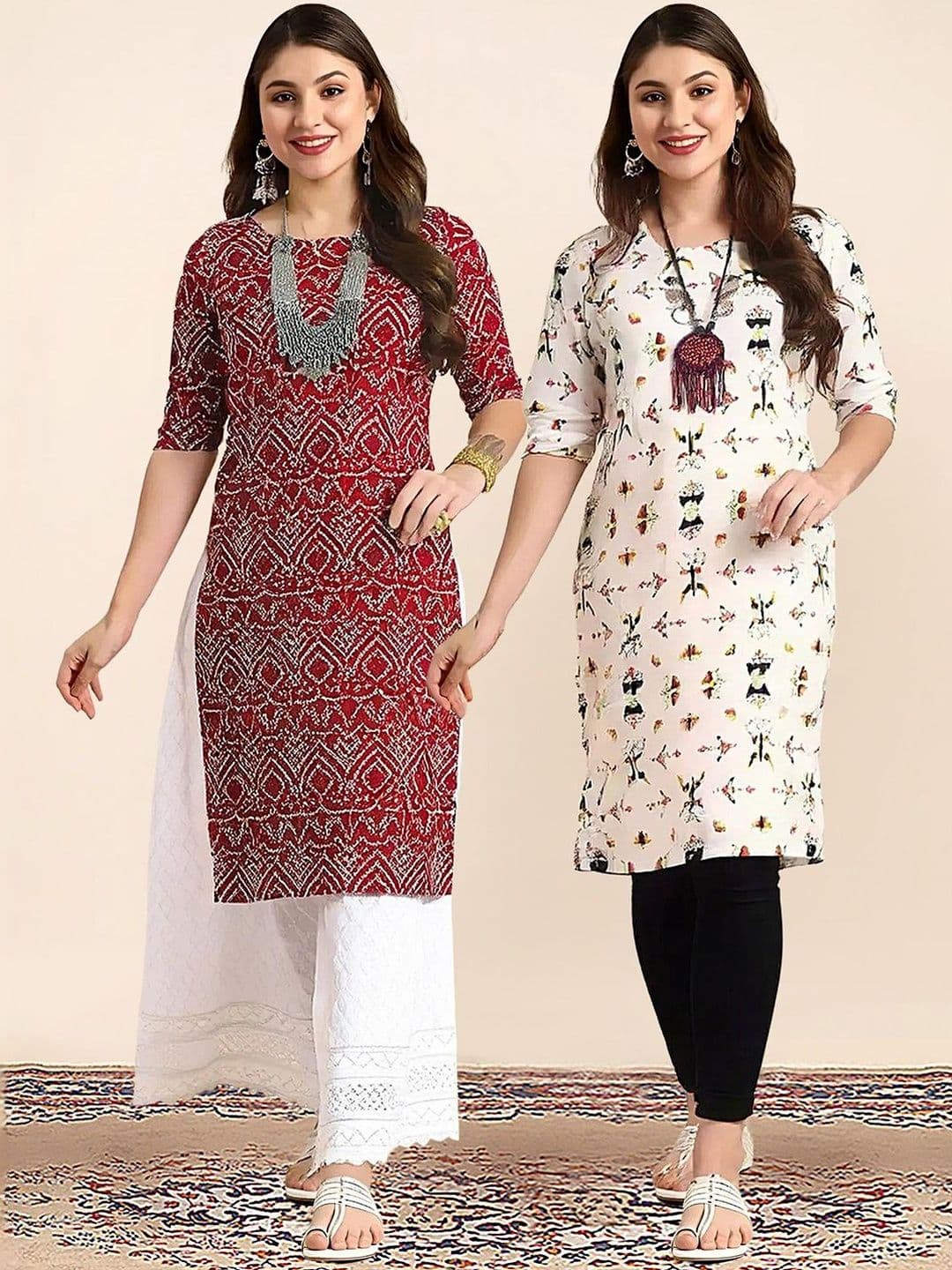 arangya Women Ethnic Motifs Printed Indie Prints Crepe Kurta - view 1