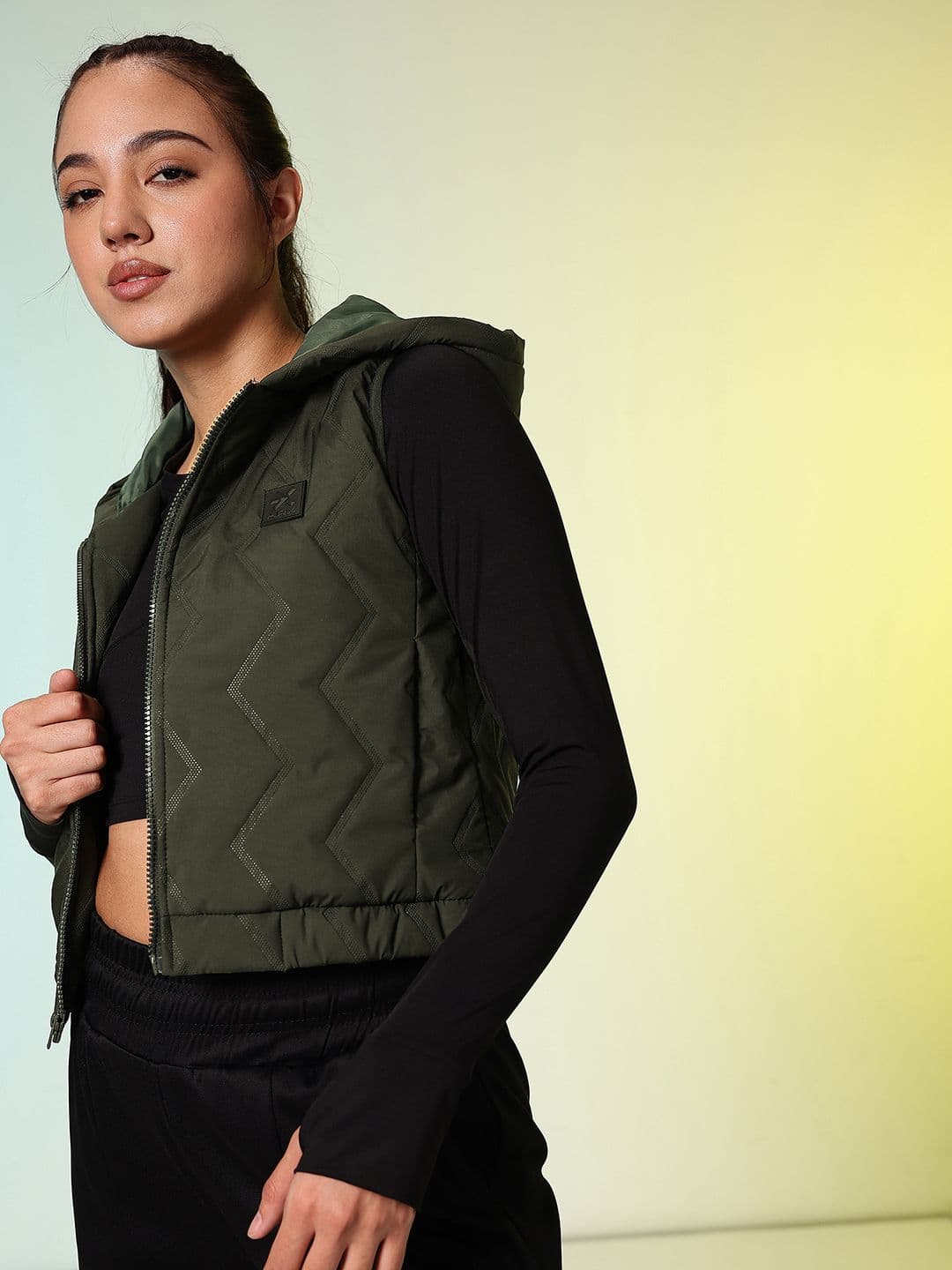 HRX by Hrithik Roshan Crop Running Padded Jacket - view 1