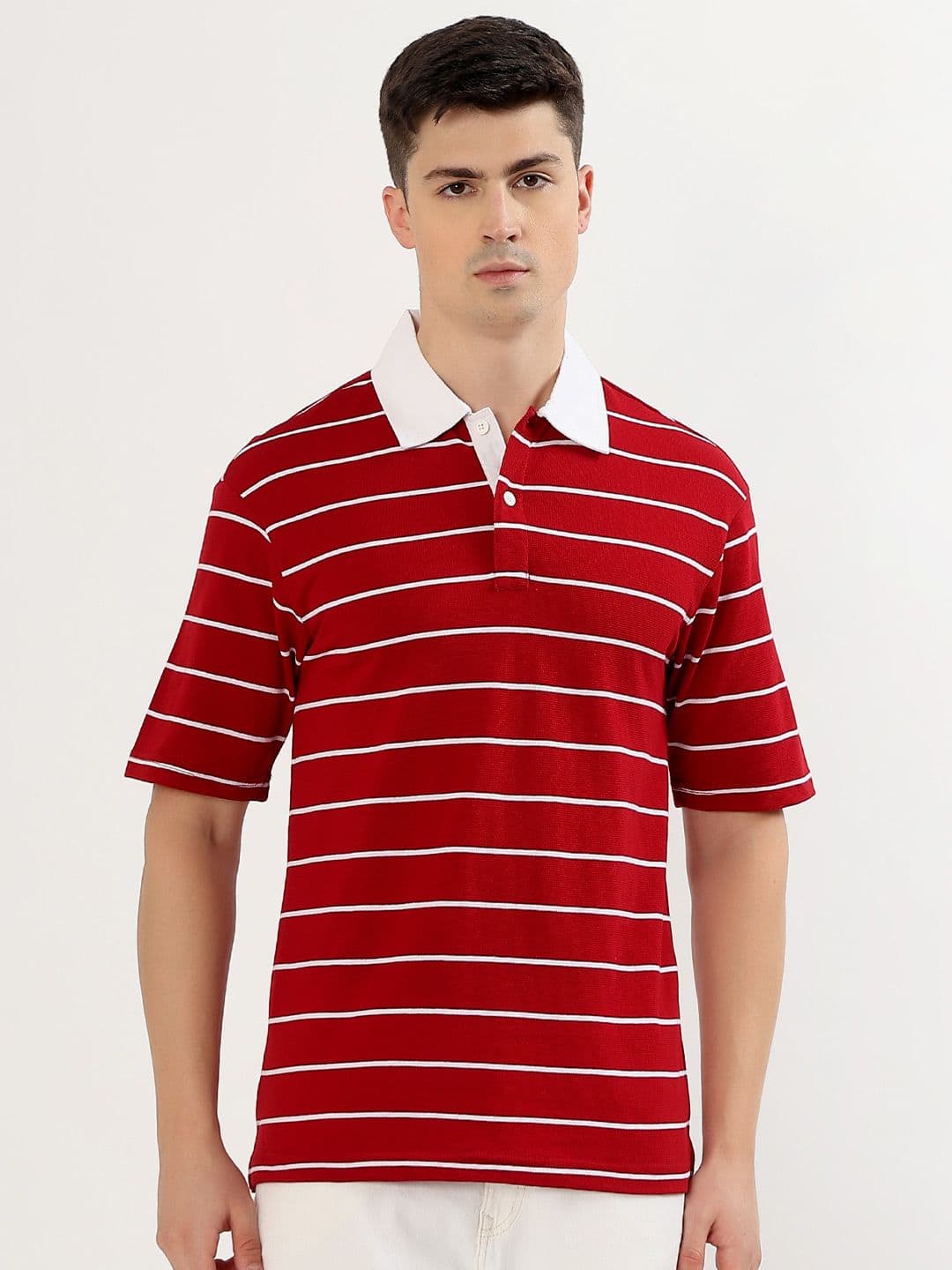 ARMENOR Men 2 Striped Polo Collar T-shirt - view 1