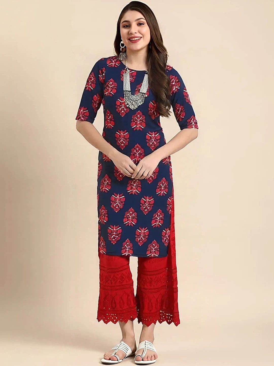 arangya Pack Of 3 Women Ethnic Motifs Printed Indie Prints Crepe Kurta - view 1