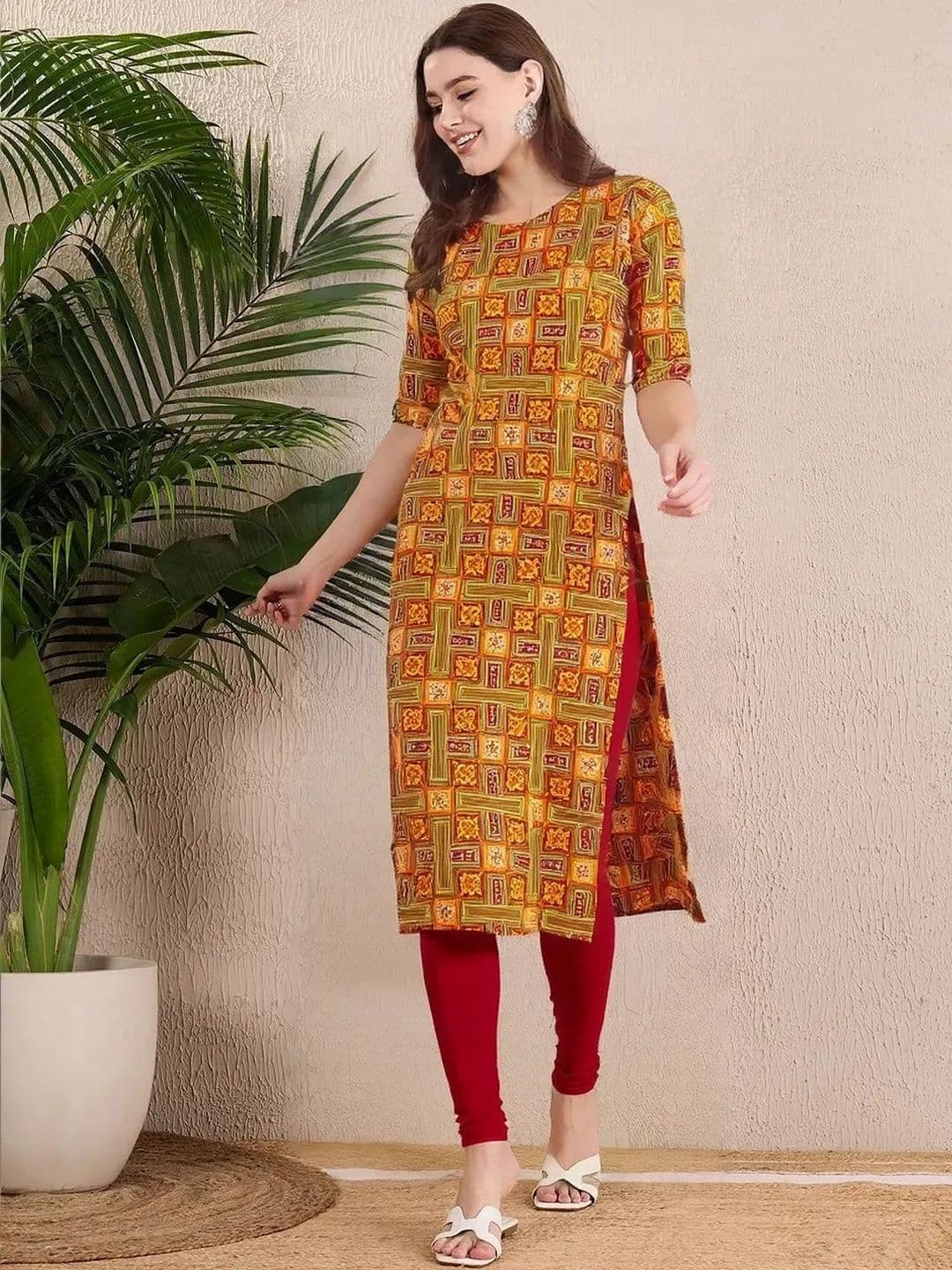 arangya Women Pack Of 3 Floral Printed Indie Prints Crepe Kurta - view 1