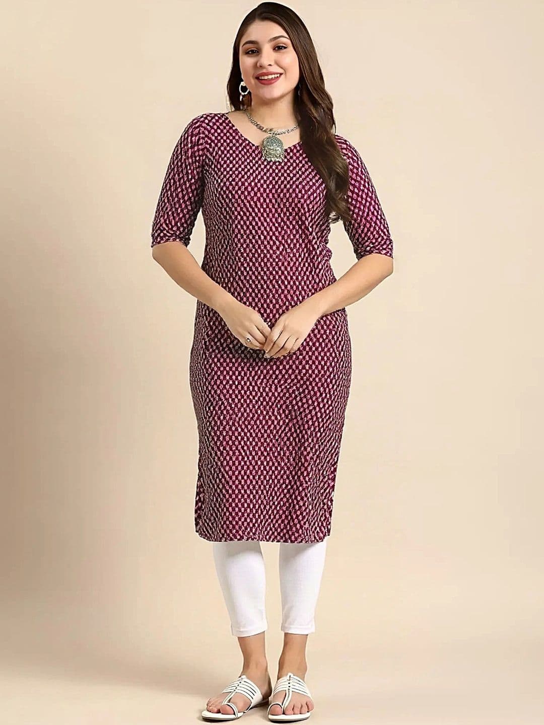 arangya Women Pack Of 2 Ethnic Motifs Printed Crepe Kurta - view 1