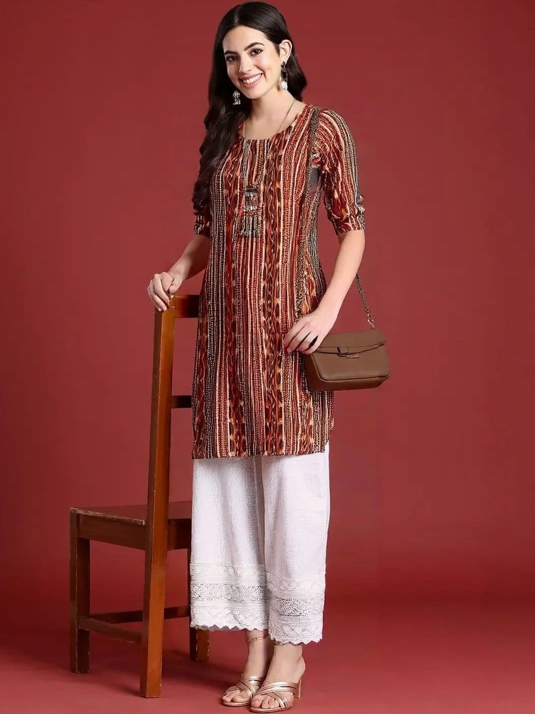 arangya Pack Of 2 Women Ethnic Motifs Printed Indie Prints Crepe Kurta - view 1