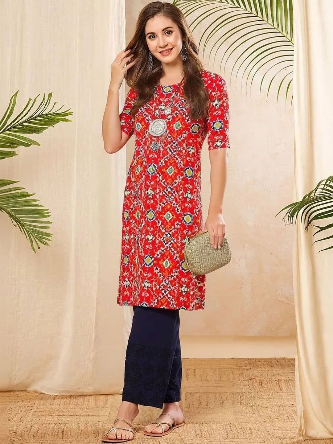 arangya Women Pack of 3 Ethnic Motifs Printed Indie Prints Crepe Kurta - view 1
