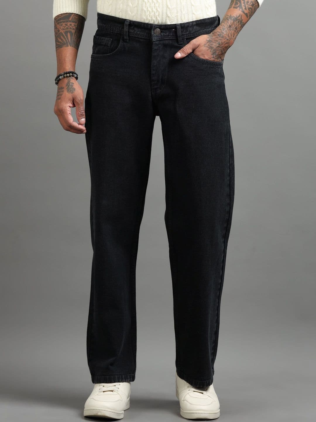 The Roadster Lifestyle Co Men Light Fade Clean Look Baggy -Fit Jeans - view 1