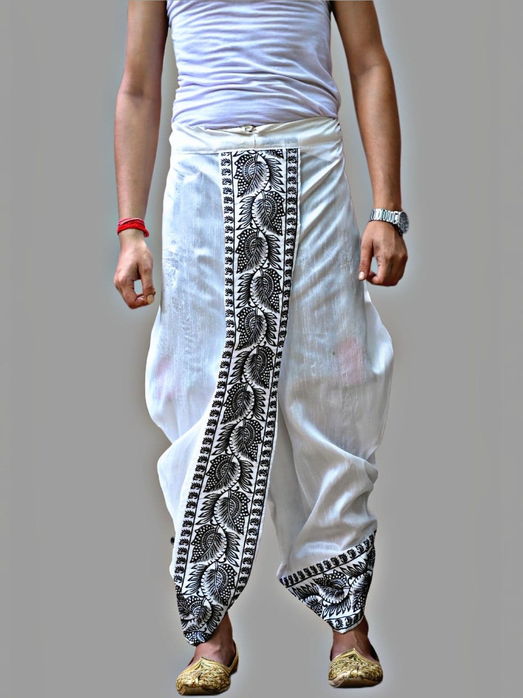 Looknest Printed Border Detail Dhoti - view 1