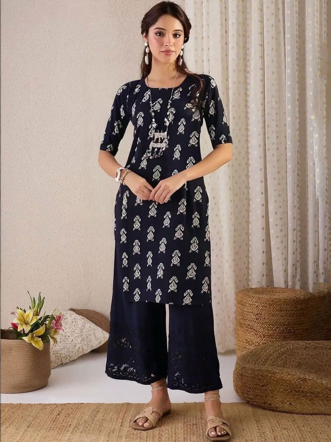 arangya Women Pack Of 2 Ethnic Motifs Printed Indie Prints Crepe Kurta - view 1