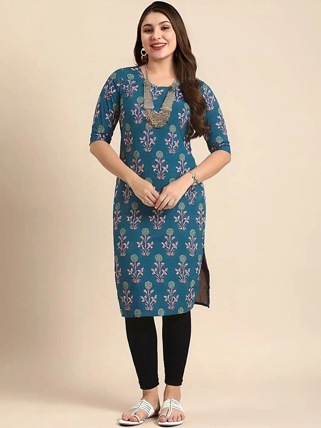 arangya Women Pack Of 2 Floral Printed Indie Florals Crepe Kurta - view 1