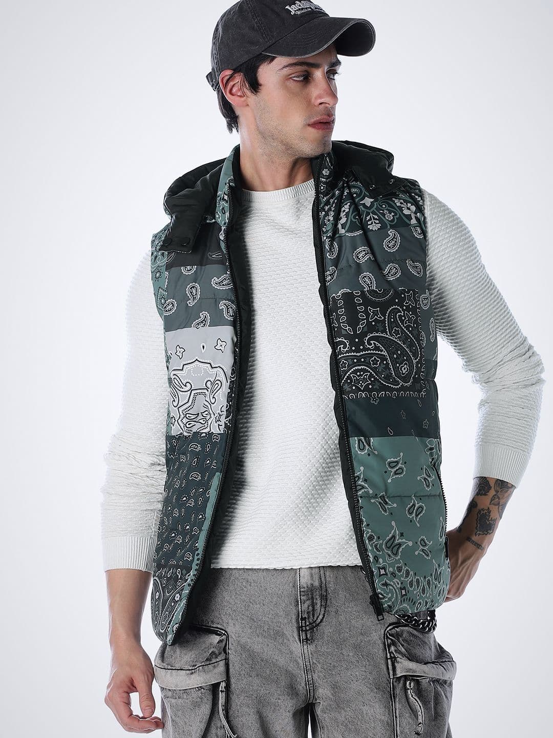 Jack & Jones Men Colourblocked Reversible Puffer Jacket - view 1