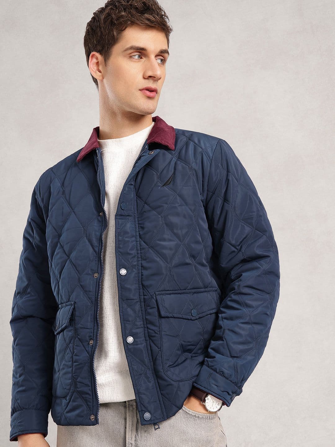 Nautica Spread Collar Quilted Jacket - view 1