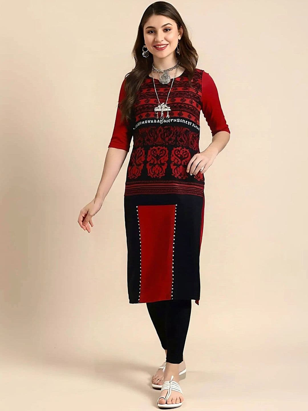arangya Women Pack Of 2 Ethnic Motifs Printed Indie Prints Crepe Kurta - view 1
