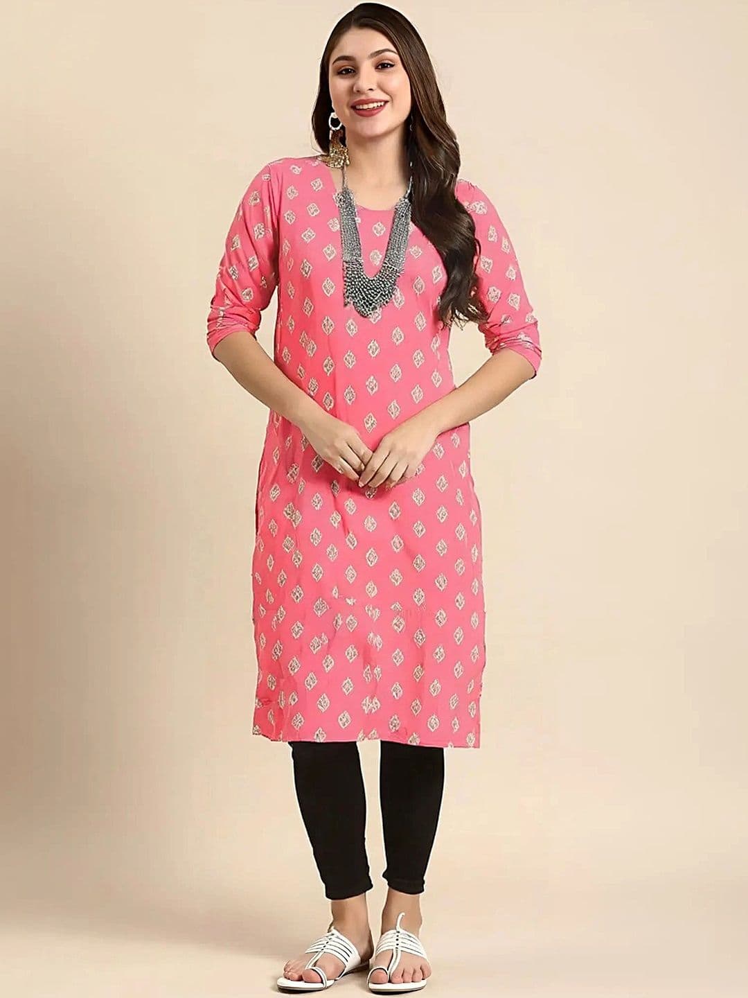 arangya Women Pack Of 2 Ethnic Motifs Printed Crepe Kurta - view 1