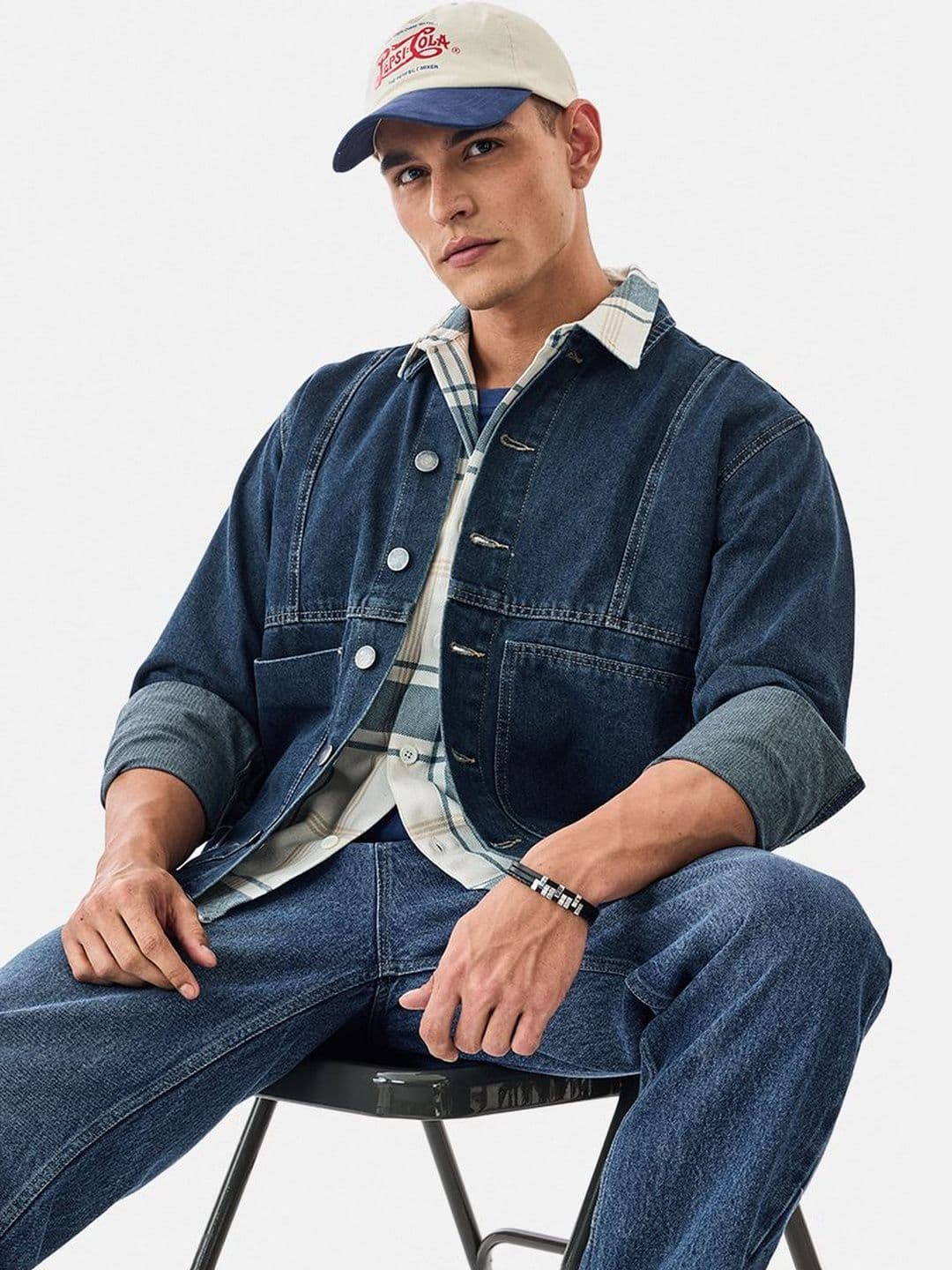 Snitch Dark Blue Denim Jacket - view 1