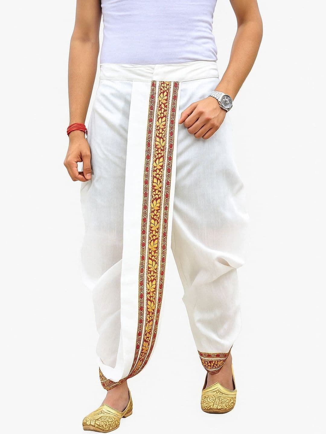Looknest Printed Border Detail Dhoti - view 1