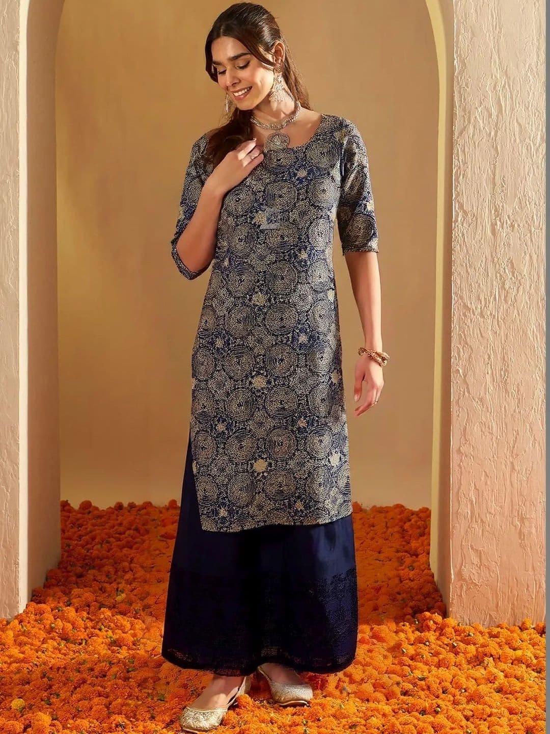 arangya Women Ethnic Motifs Printed Indie Prints Crepe Kurta - view 1
