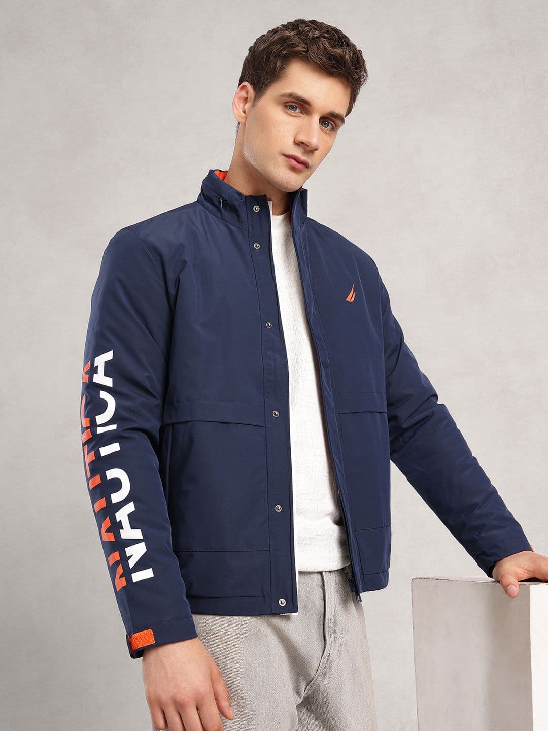 Nautica Brand Logo Printed Padded Jacket - view 1