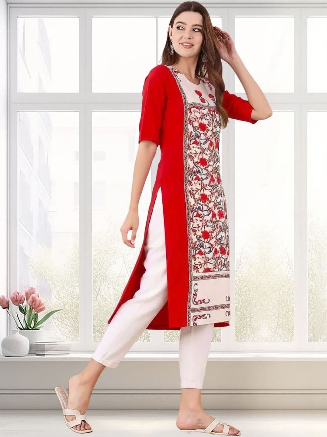 arangya Women Pack Of 2 Floral Printed Indie Florals Crepe Kurta - view 1