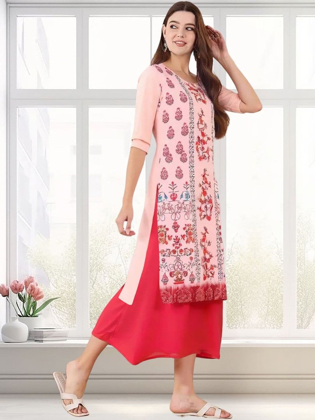 arangya Women Pack Of 3 Ethnic Motifs Printed Indie Prints Crepe Kurta - view 1