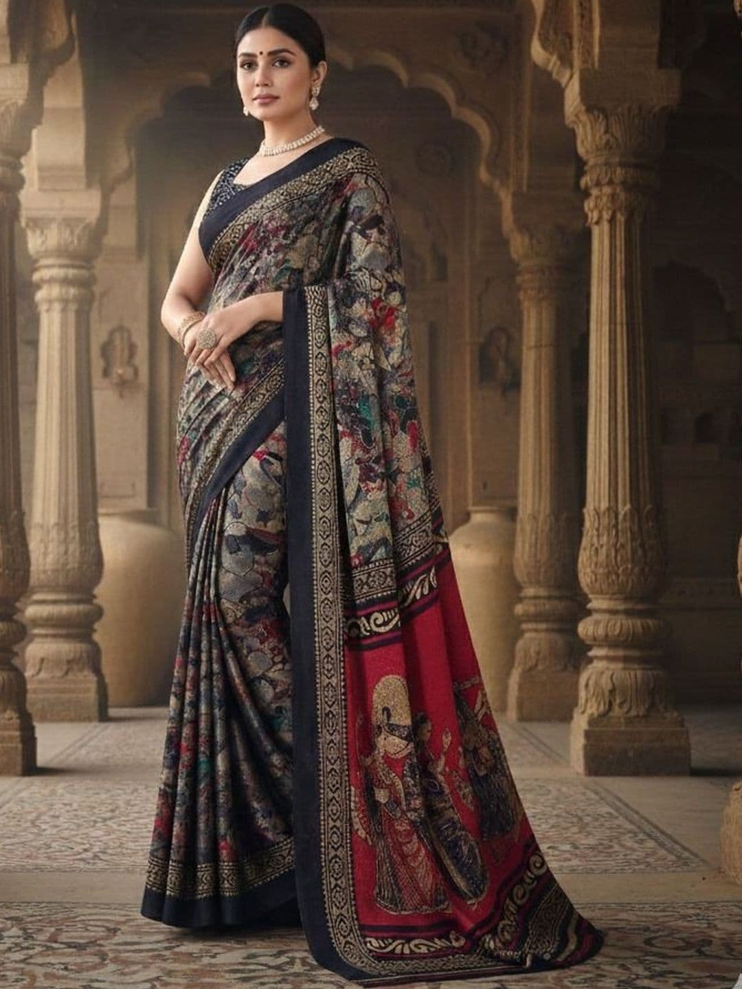 MAGNEITTA Ethnic Motifs Pure Chiffon Designer Saree - view 1