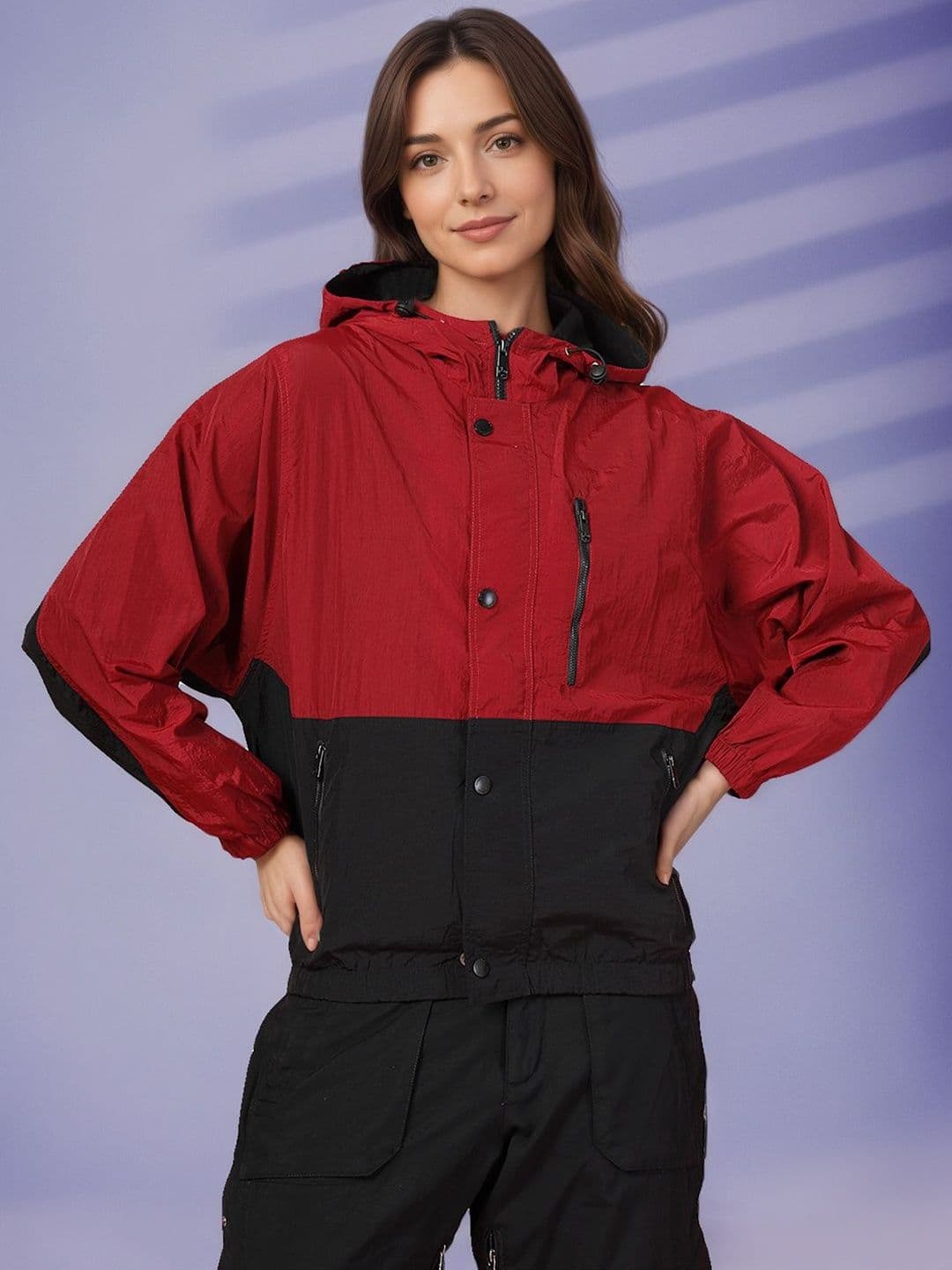Mast & Harbour Women Colourblocked Lightweight Sporty Jacket - view 1