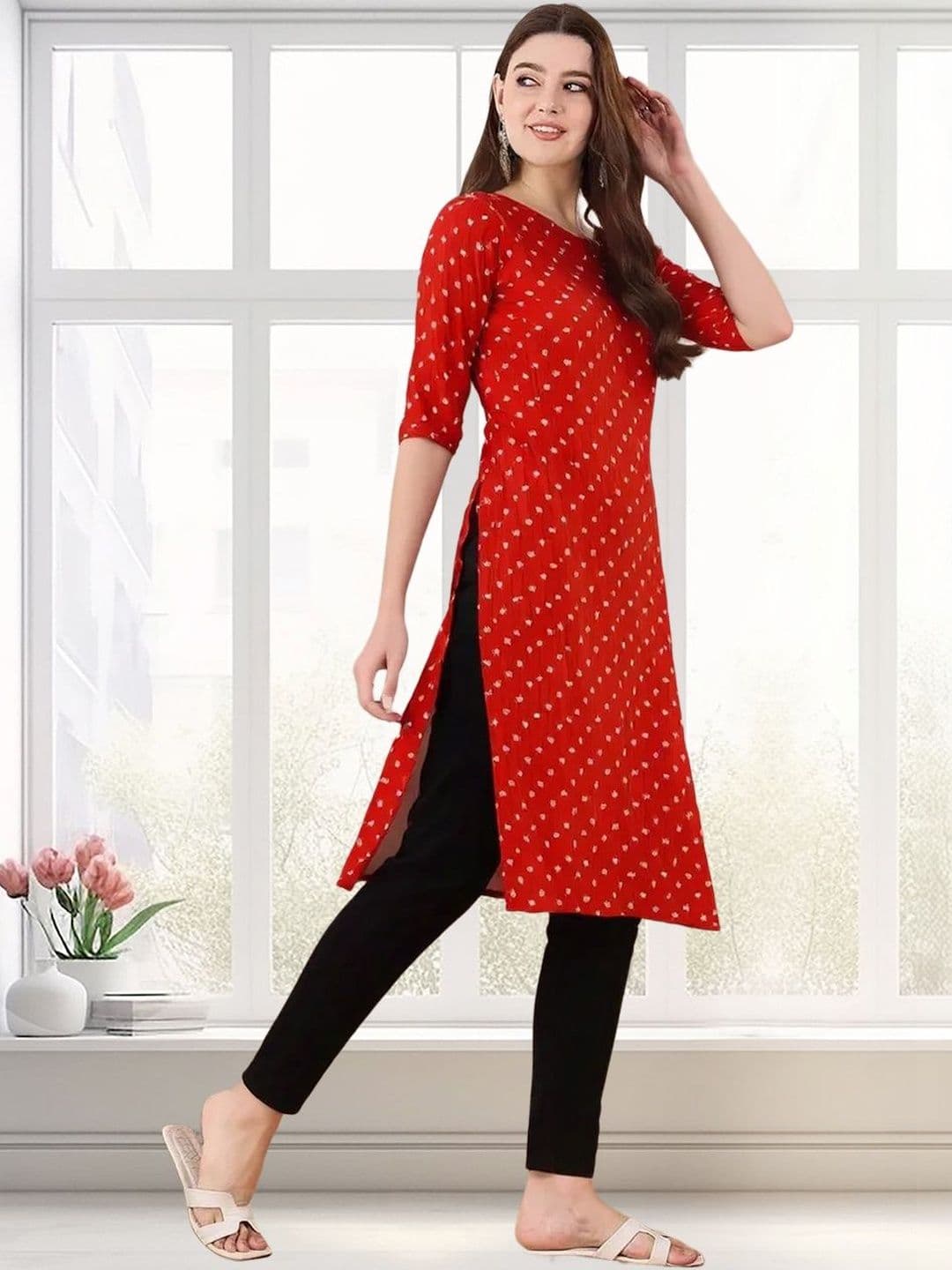 arangya Women Pack Of 3 Ethnic Motifs Printed Crepe Kurta - view 1