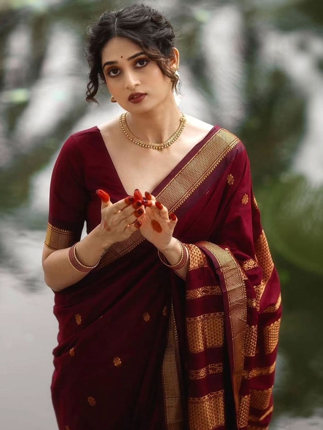 SANISA Woven Design Zari Silk Blend Saree - view 1